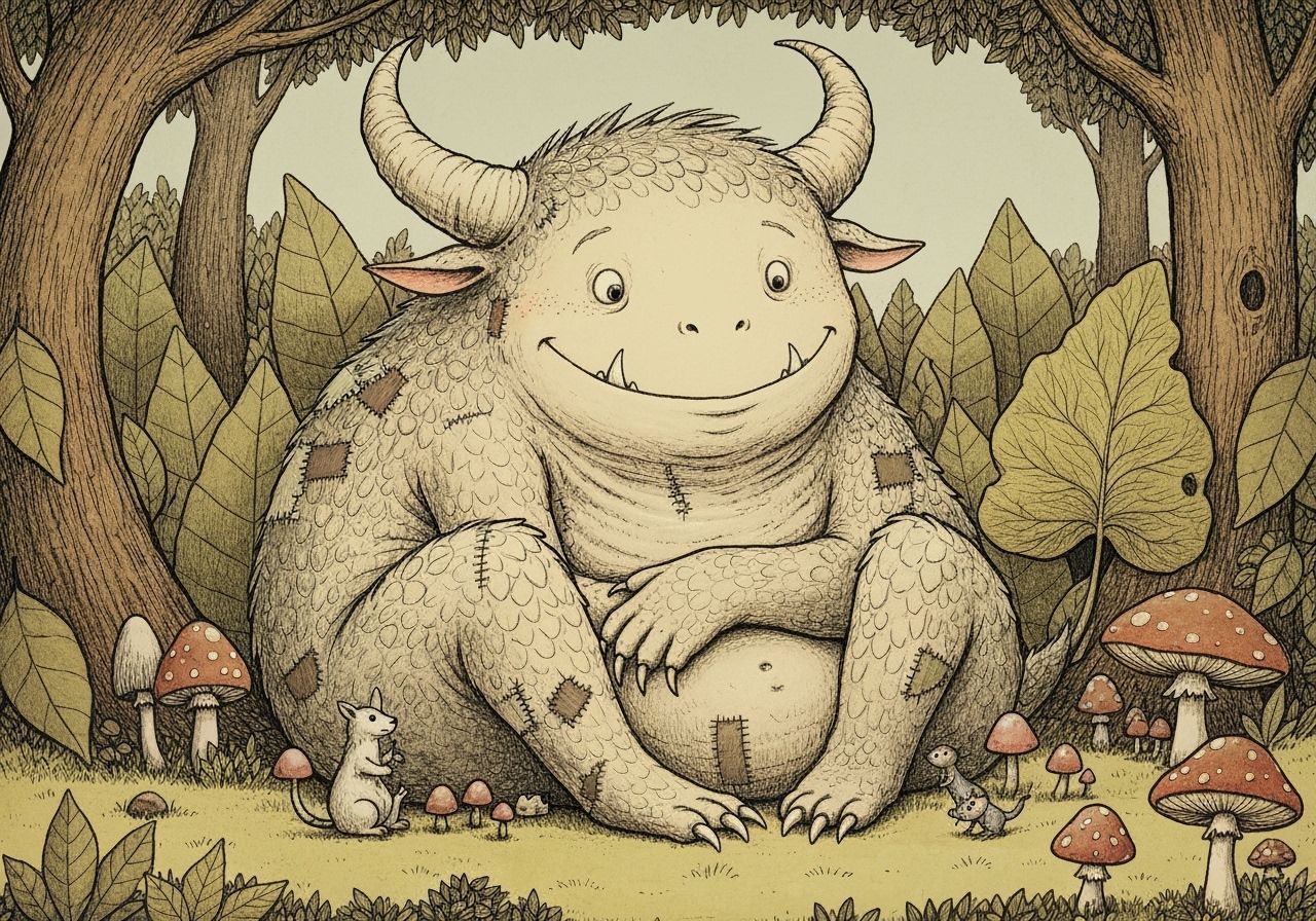Gentle Monster in Maurice Sendak Style Illustration