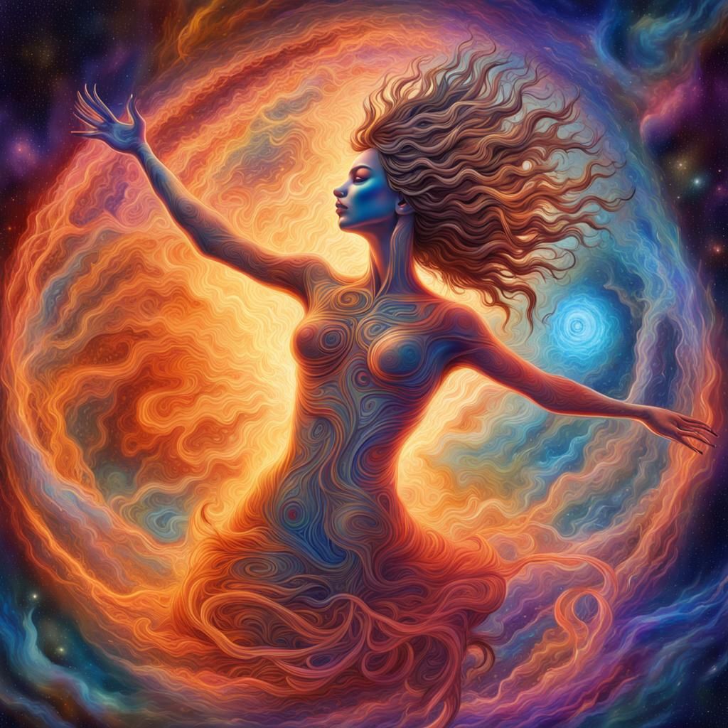 Cosmic Dance of Creation in Holographic Illustration