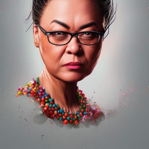 Hyperrealistic Portrait with Colorful Background