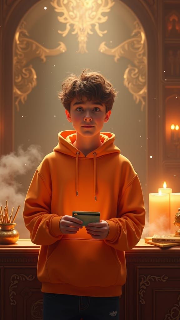 Hopeful Youth Opens Savings Account, Fantasy Art