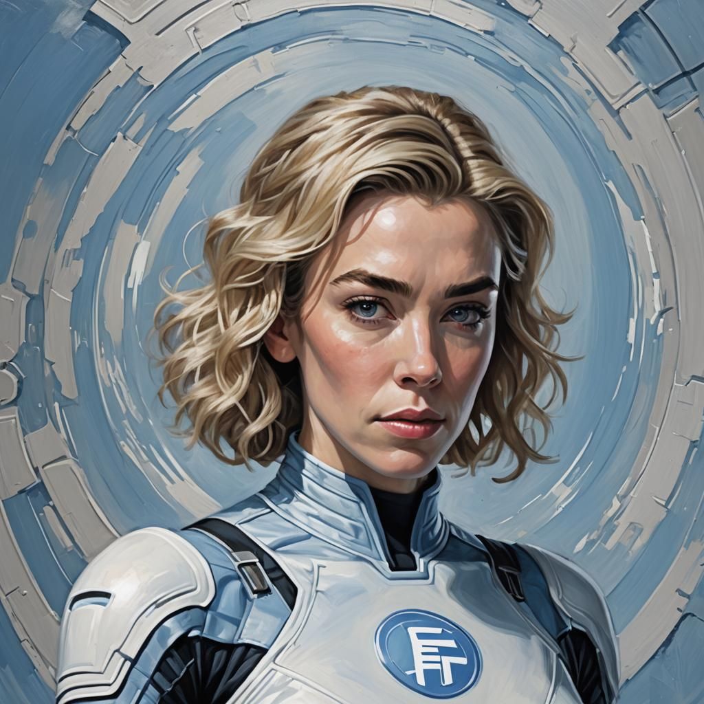Sue Storm in Astrosuit: Oil Painting