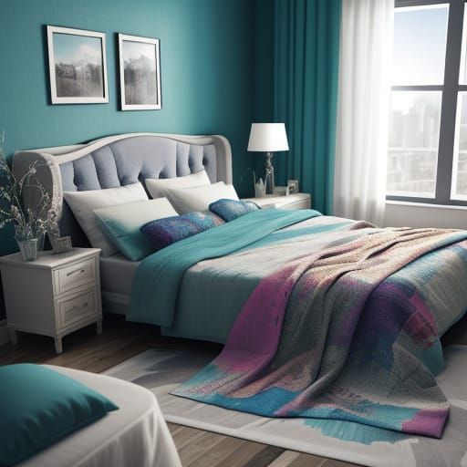 Hyperrealistic Bed Concept Art in Splash Art Style