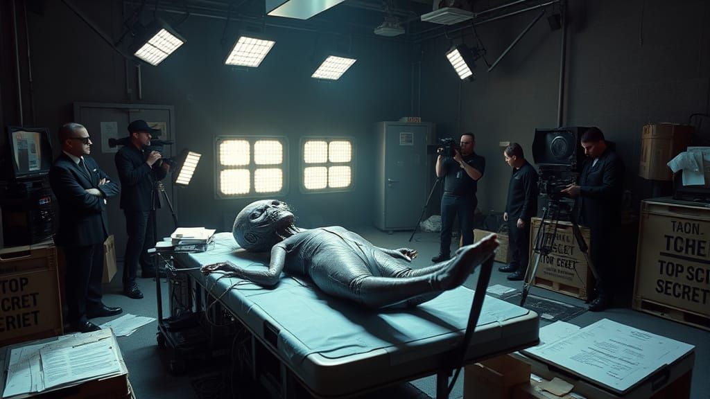 Men in Black: Staged Alien Autopsy in Film Studio