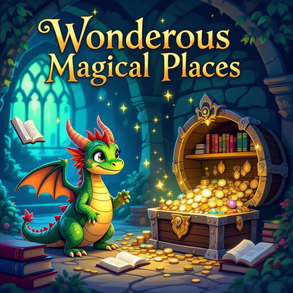 Whimsical Dragon Spell School Poster