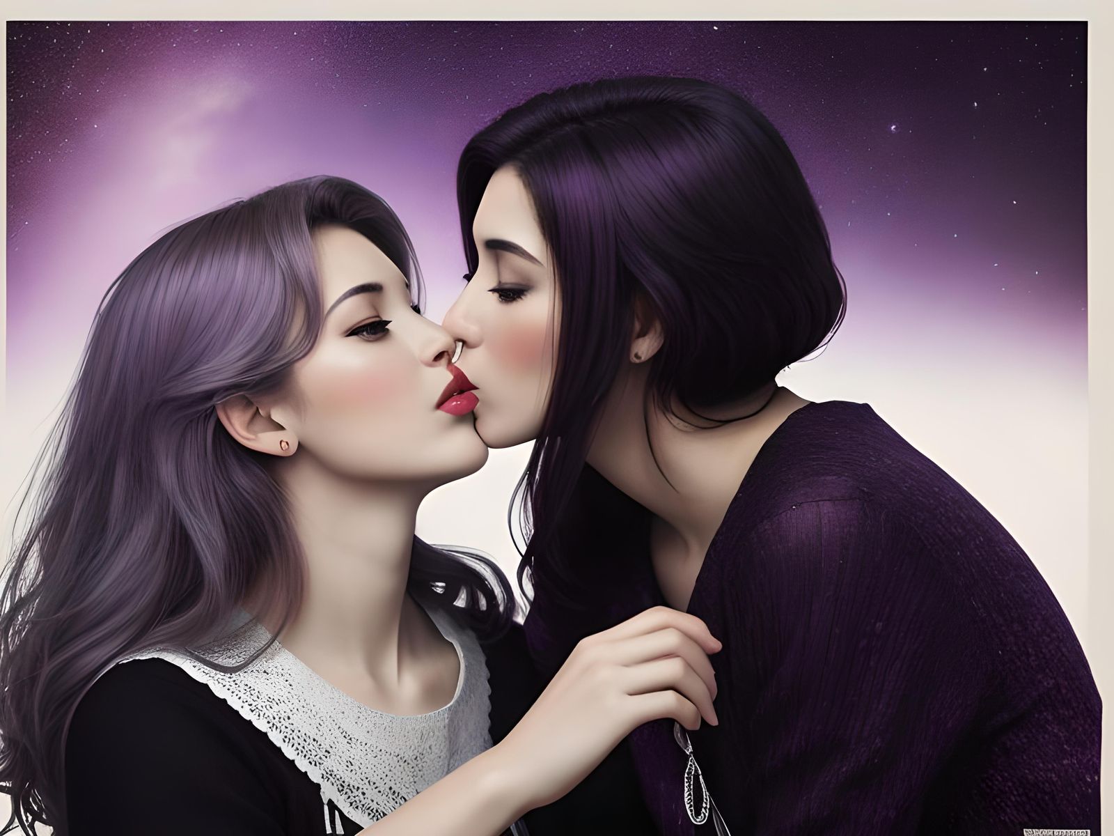 Propaganda Poster of Kissing Women in Space