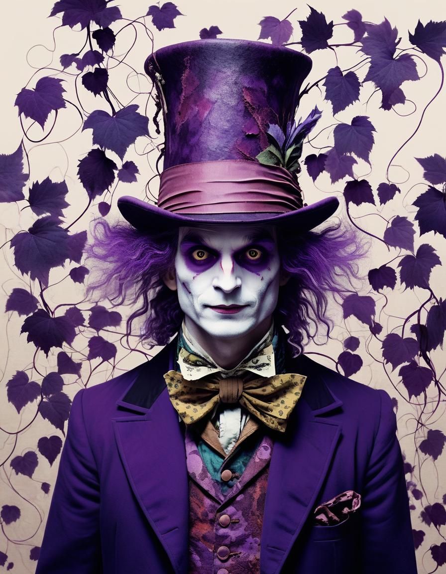 Ethereal Mad Hatter in Purple and Beige