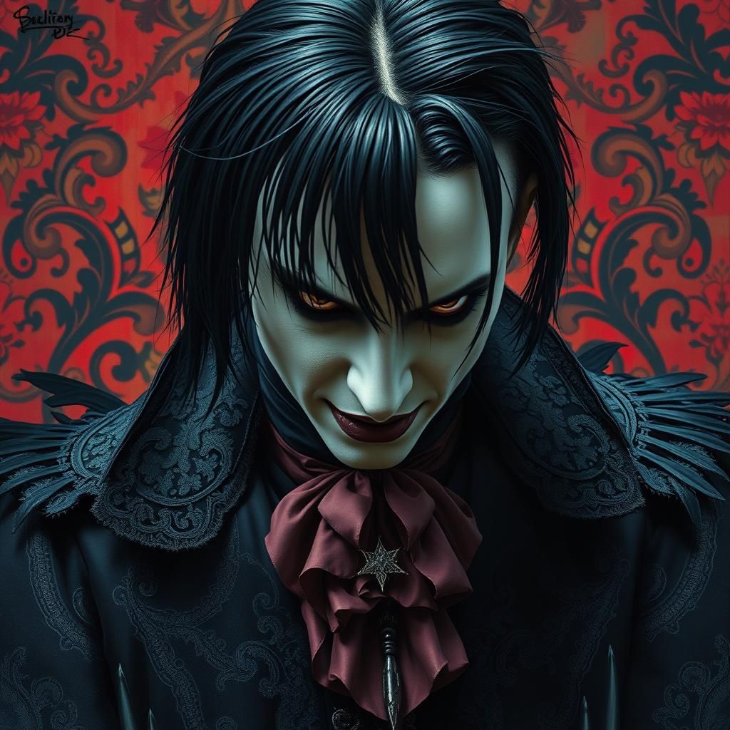 Intriguing Figure in Renaissance-Inspired Tapestry