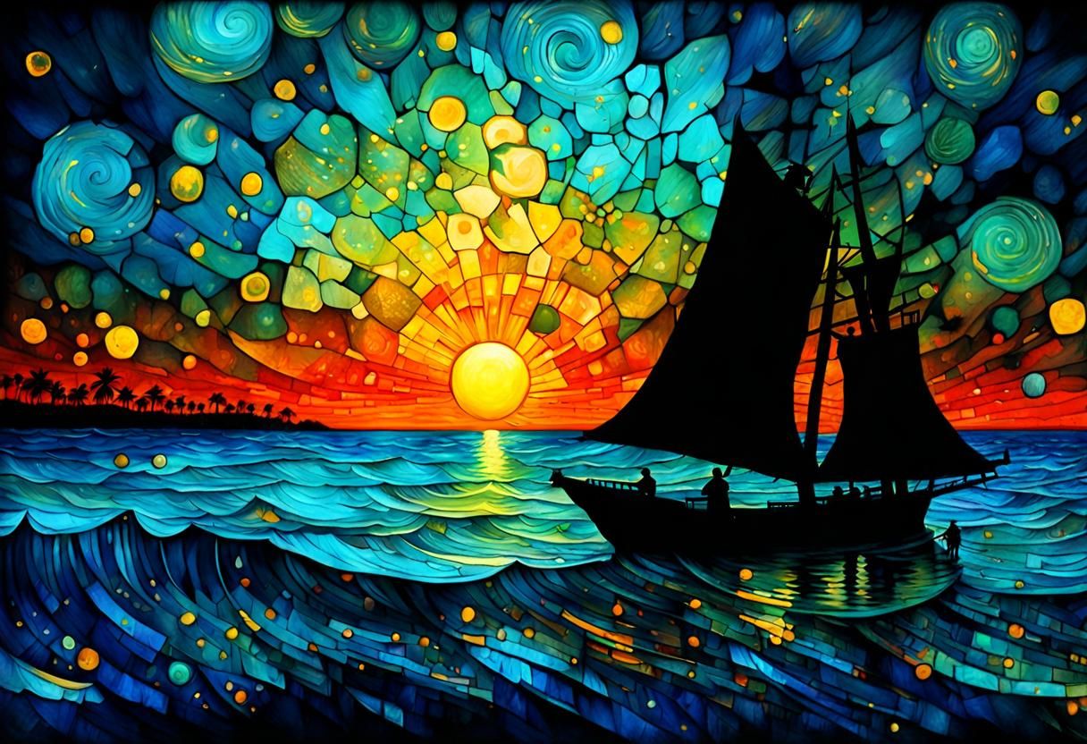 A fantasy painting about Punta Cana beach.