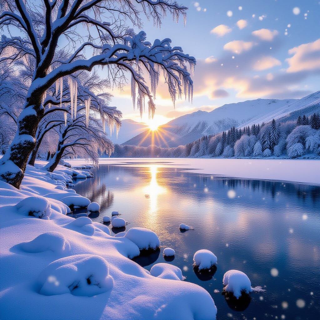 Frozen Lake Tekapo New Zealand in Golden Hour