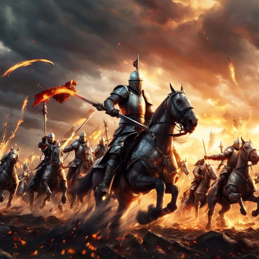 Epic Medieval Battlefield in Golden Hour Light