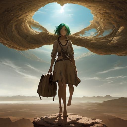 Surreal Concept Art of Hope on a Dry Plain