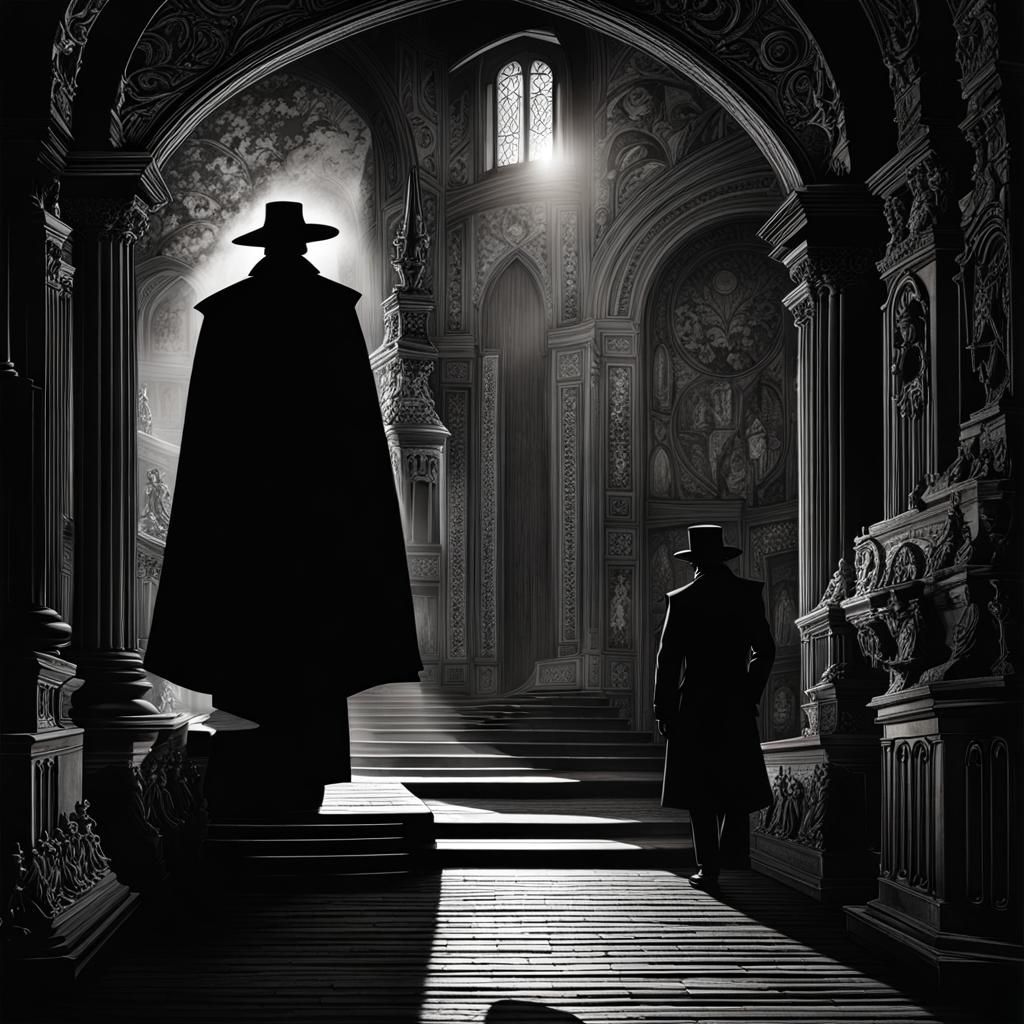 Enigmatic Shadow Figures in a Mysterious Dance
