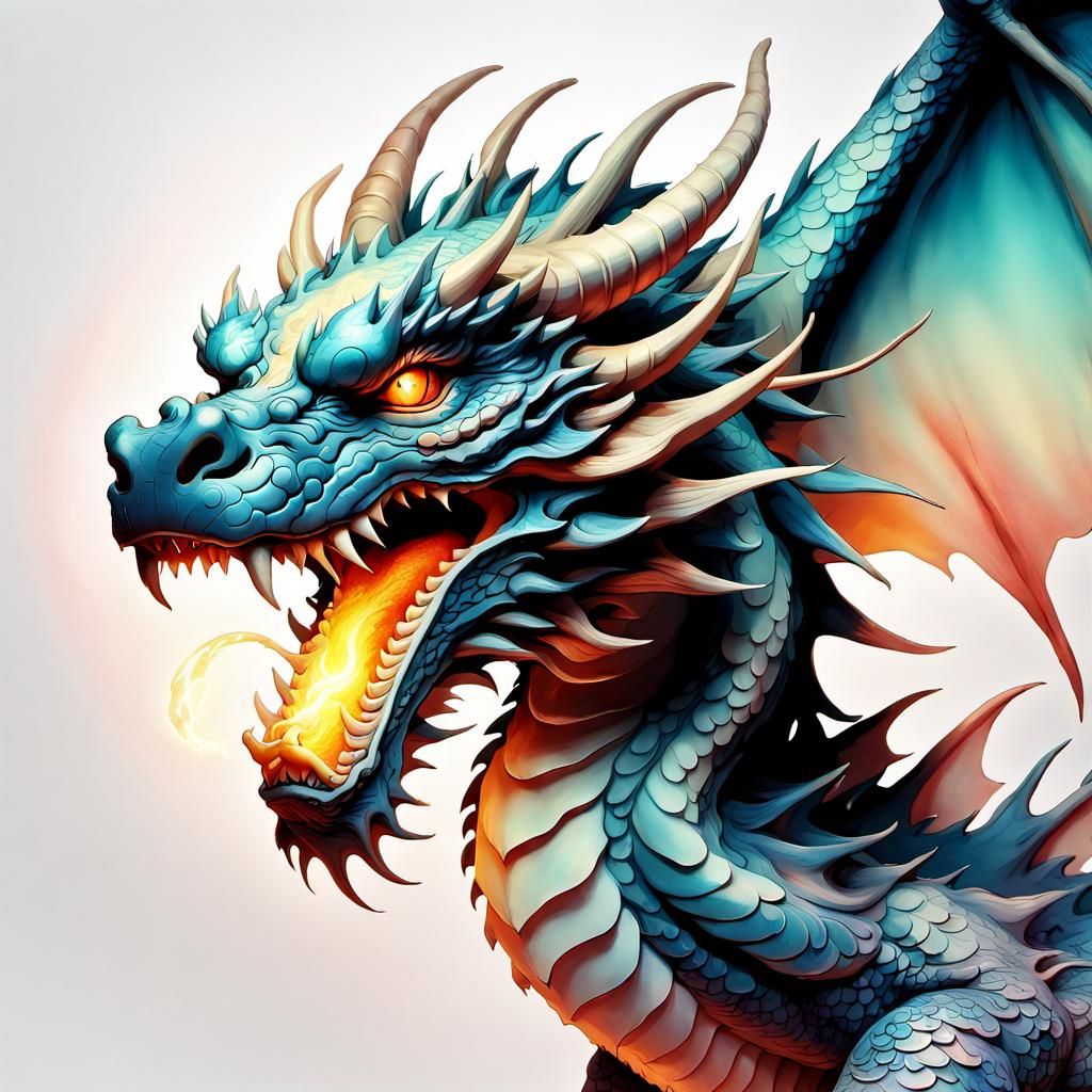 Ethereal Dragon in High Fantasy Digital Art