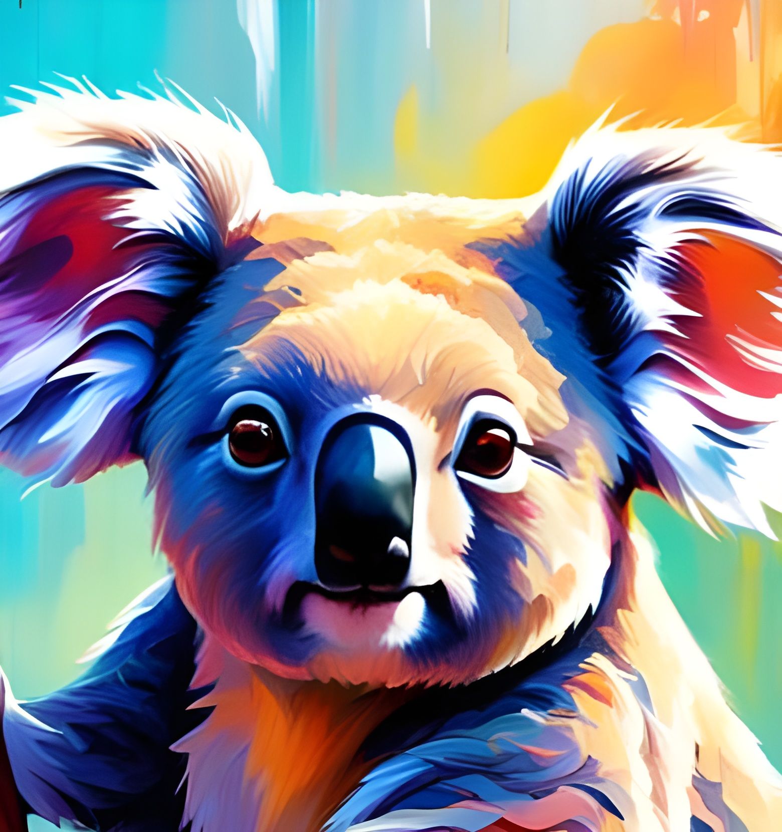 Fantastical Koala in Vibrant Oil Painting Style