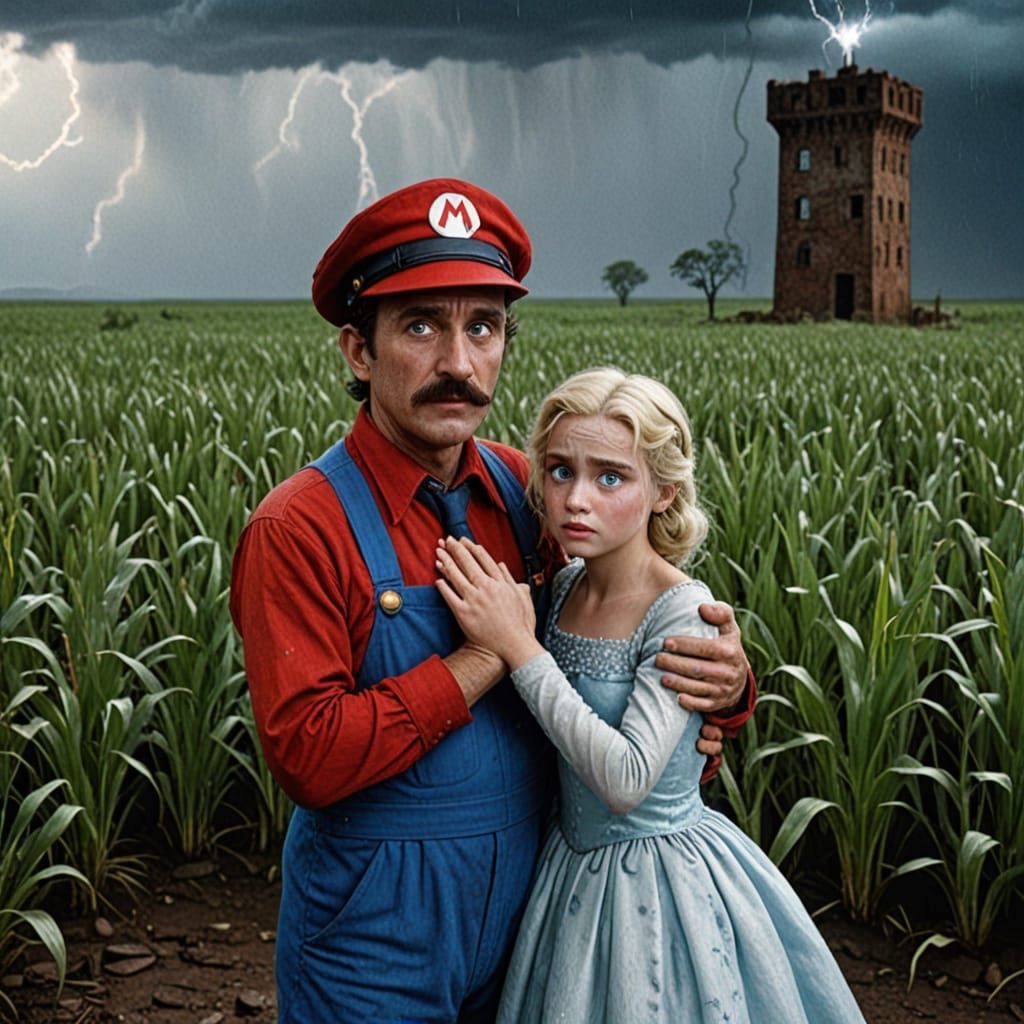 Super Mario at Tower of Despair: Cinematic Digital Art