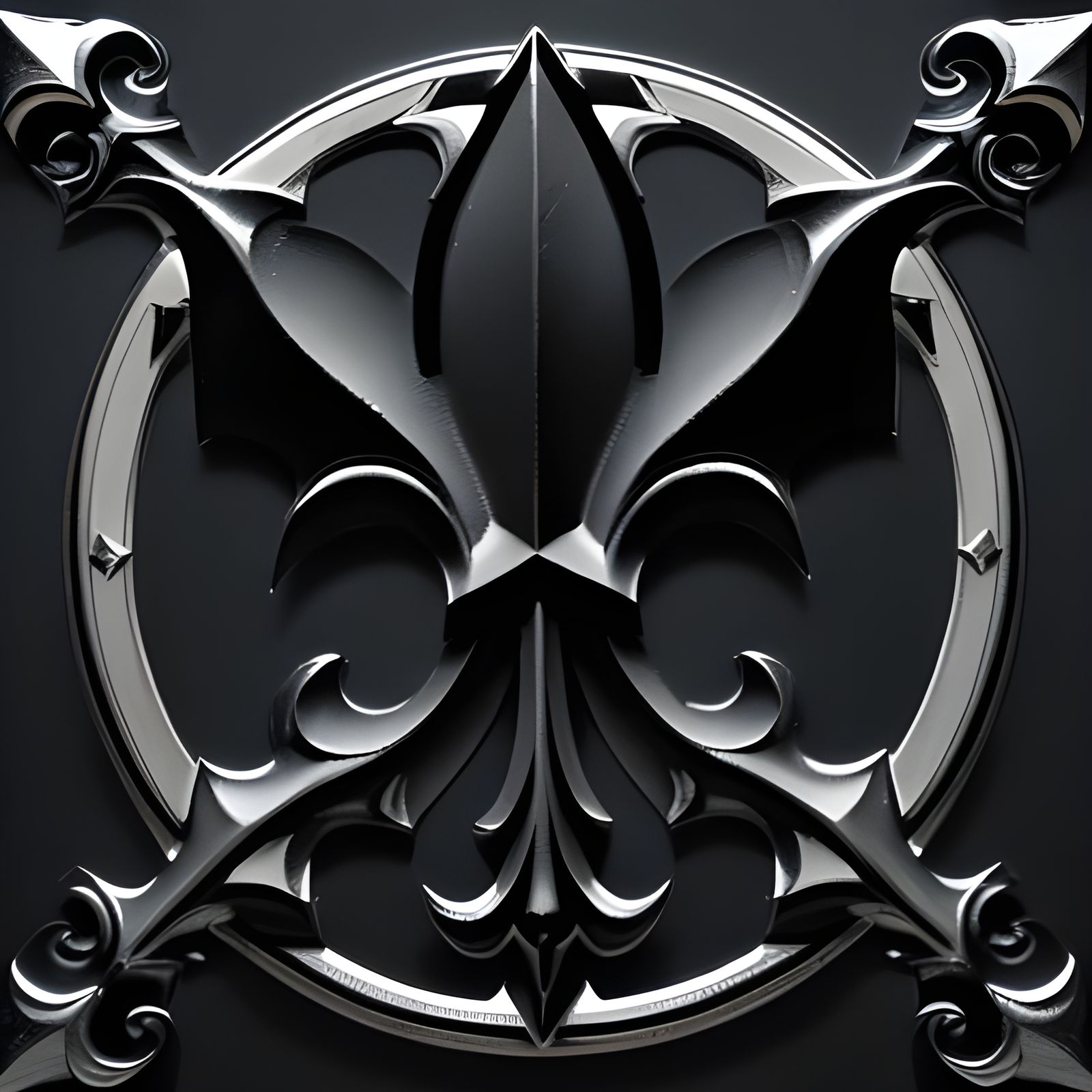 Gothic Dark Heavy Metal Fleur De Lis Symbol