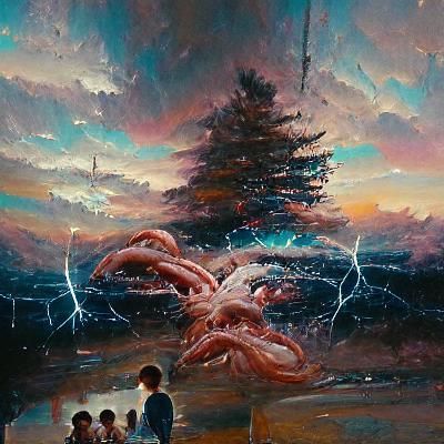 Stranger Things Inspired Oil Painting