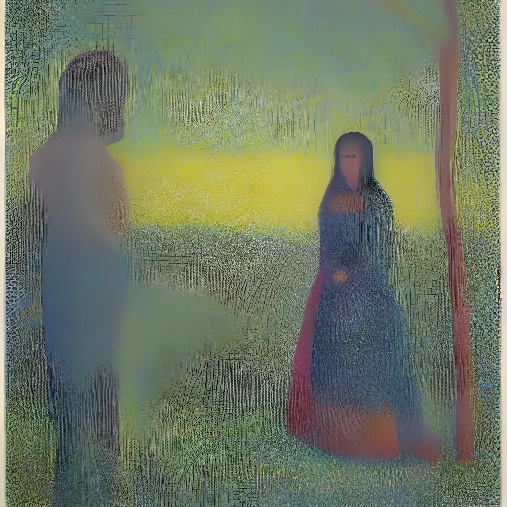Jesus and Mary Magdalene in Pointillism Style