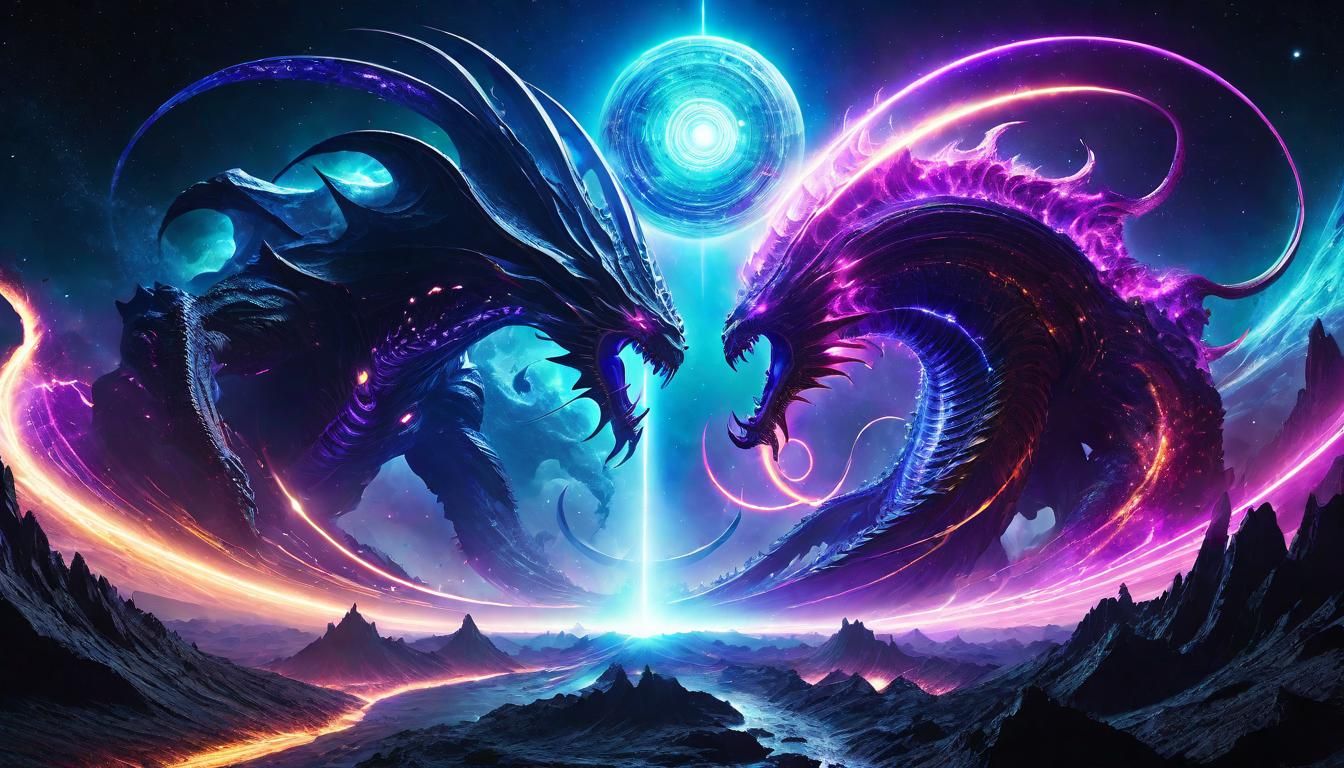 Epic Cosmic Battle Between Void Creatures