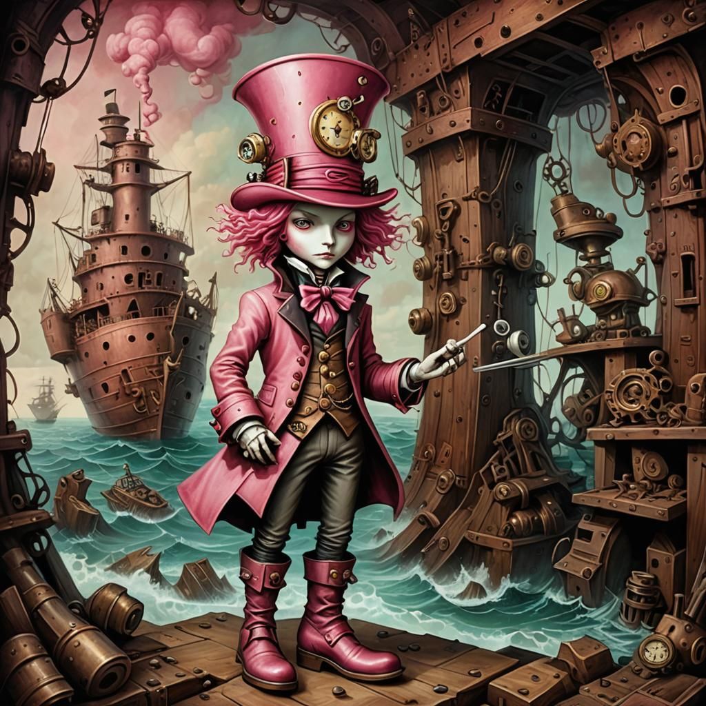Steampunk Mad Hatter in Shipwreck, Lacombe Style