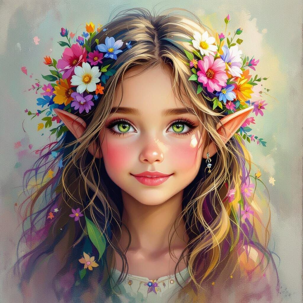 Portrait of a young elven girl