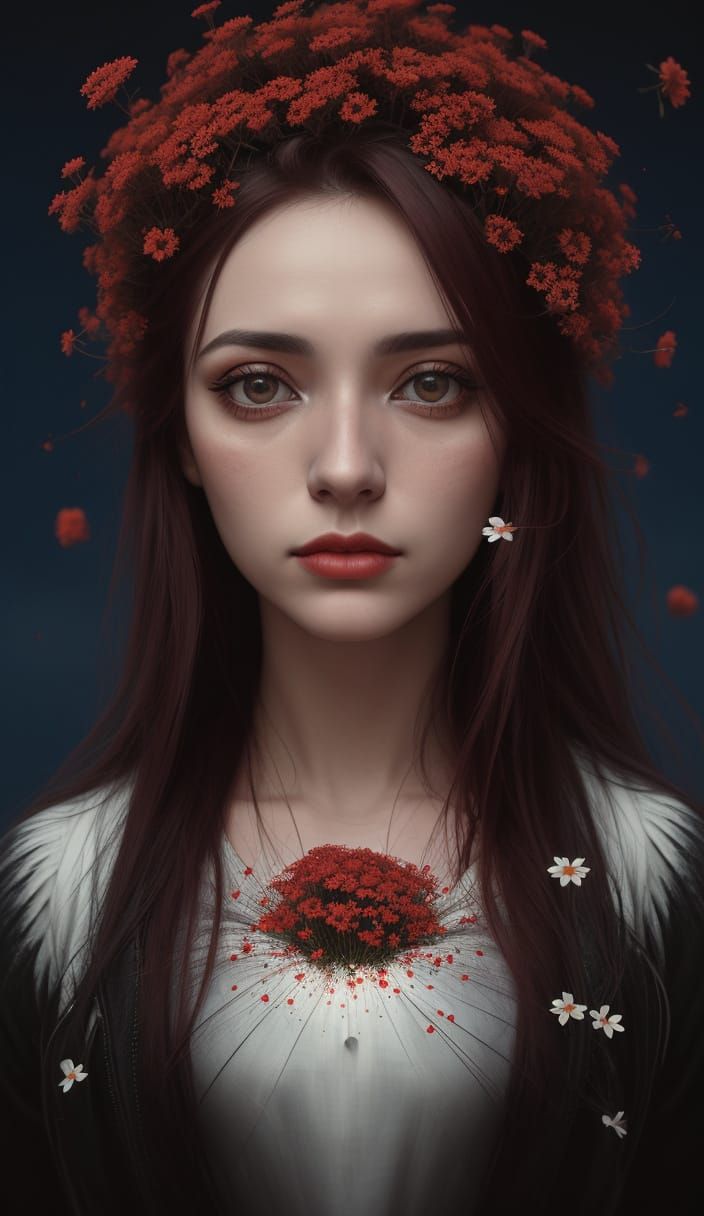 Surreal Floral Portrait Photography in Colorful Style