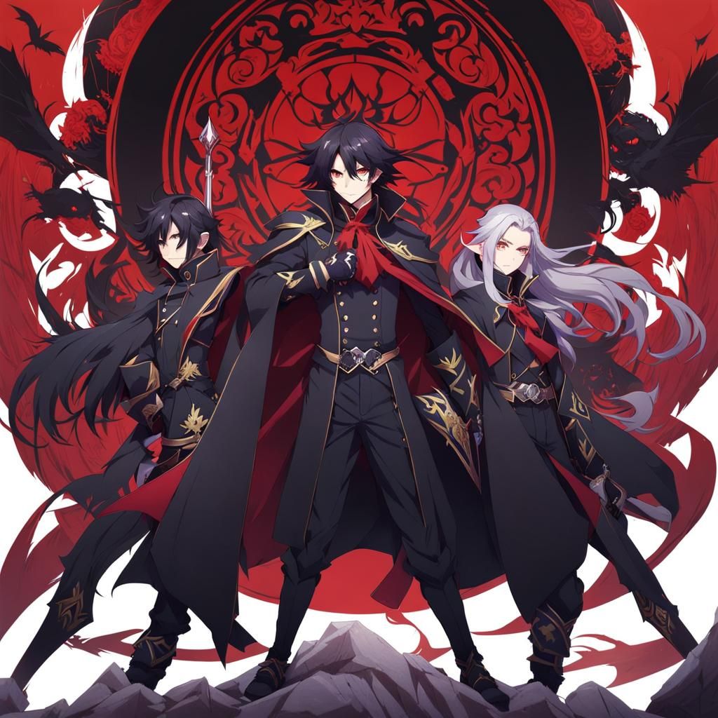 Vampire Boy Character Design in Anime Style