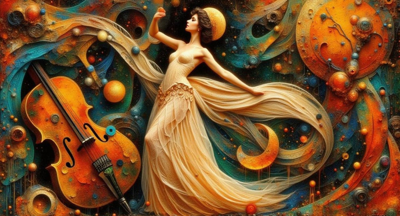 Dark Oil Painting with Impasto Textures