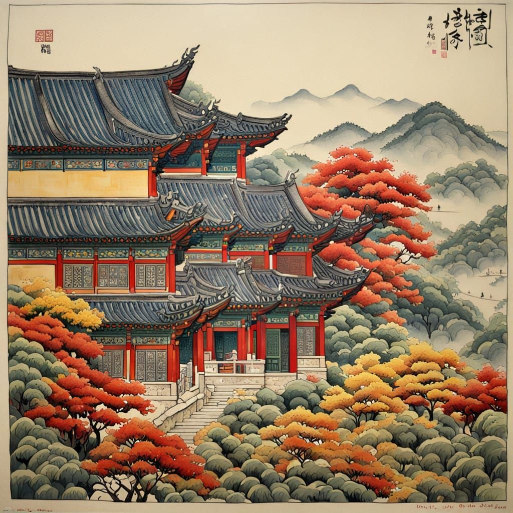 East Meets West: Vibrant Still Life in Oriental Ink Drawing ...