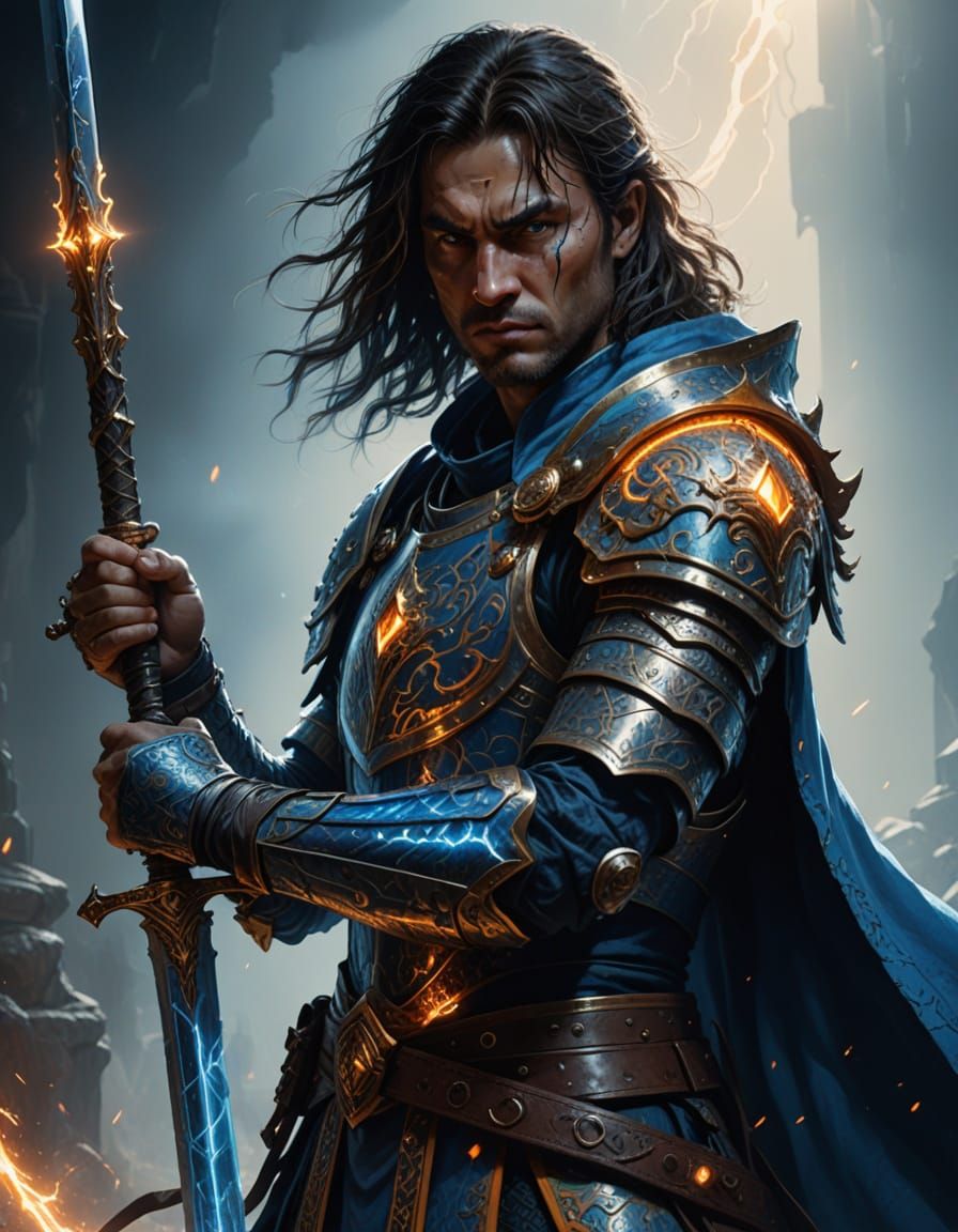 Surreal Warrior Priest Unleashes Radiant Magic in Hyper-Real...