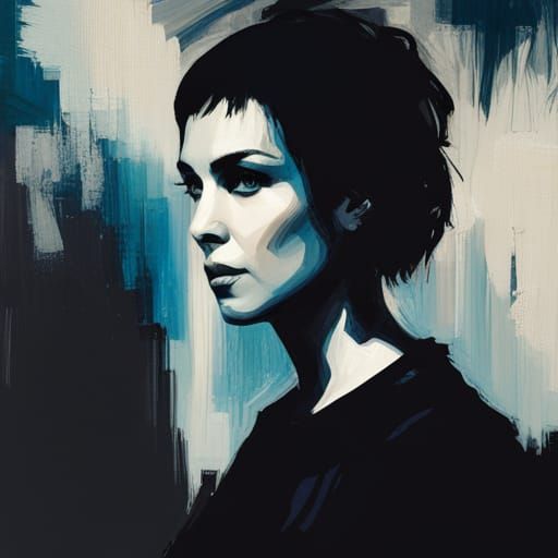 Noomi Rapace Portrait in Detailed Oil Painting Style