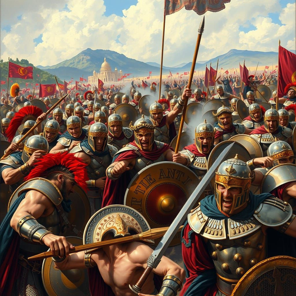 Epic Ancient Greek Warriors Engage in Chaotic Battle
