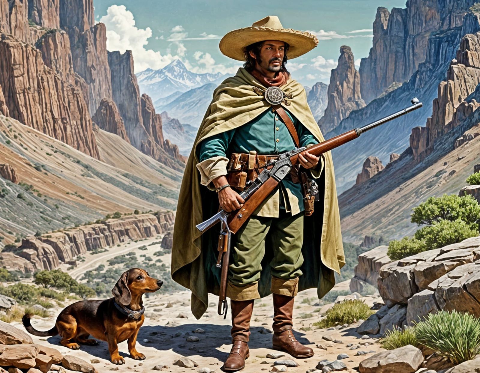 Mexican D&D Ranger with War Dachshund