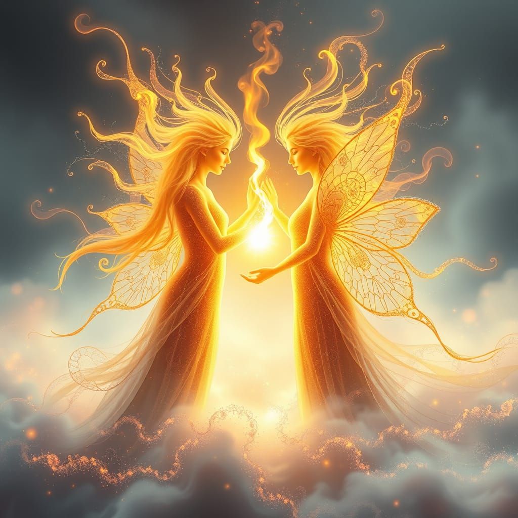 Ethereal Goddesses Unite in Radiant Cosmic Dance
