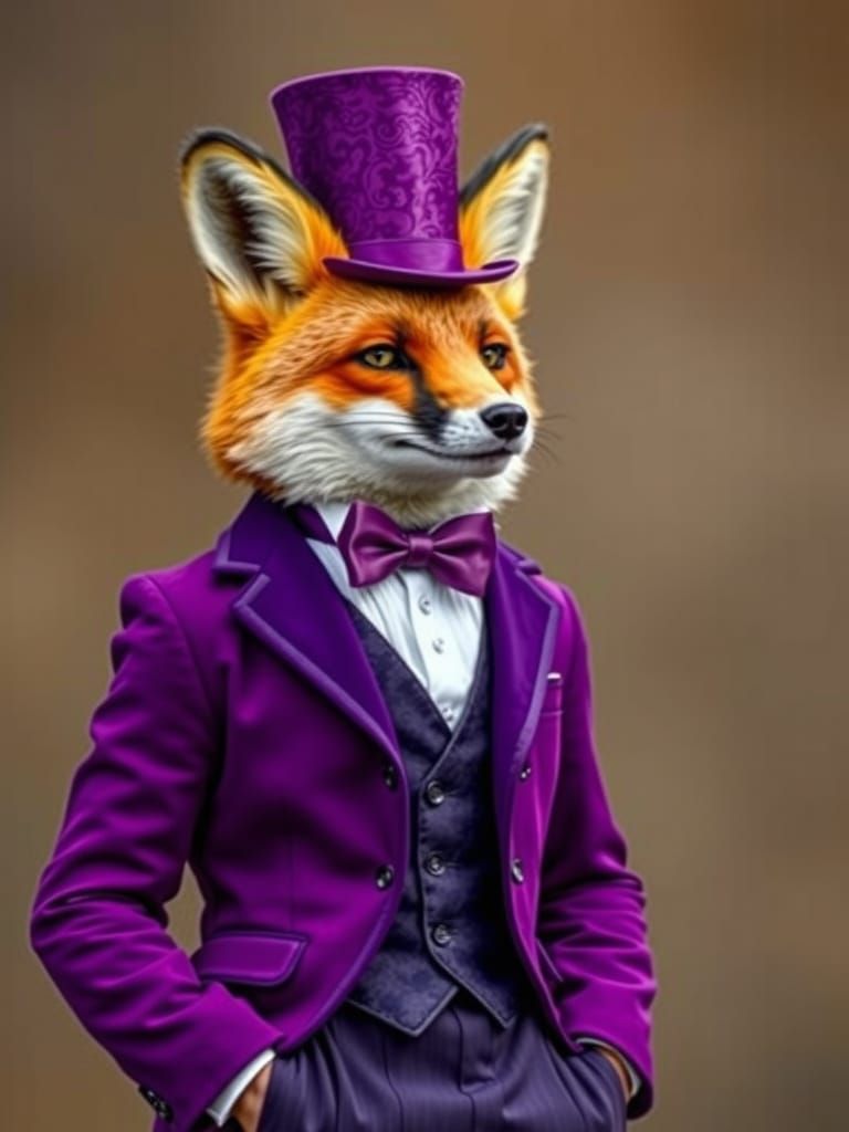 Dapper Fox in Formal Attire