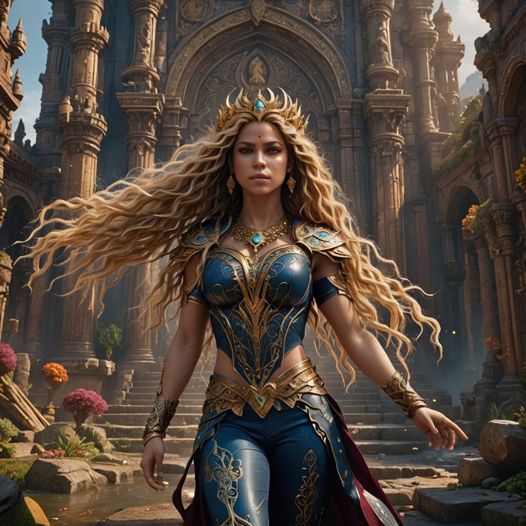 Detailed Matte Painting of Shakira in Fantasy Art