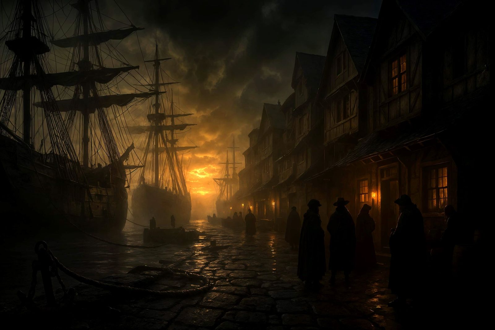 Pirate Port Town in 17th Century Cinematic Realism