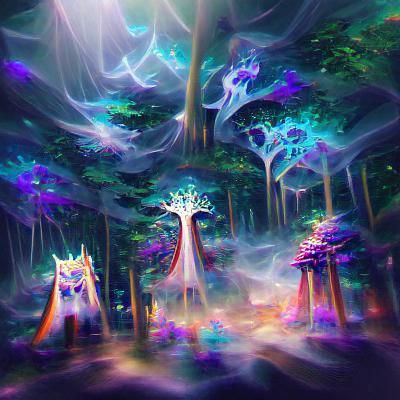Enchanted Forest in Dreamy Haze