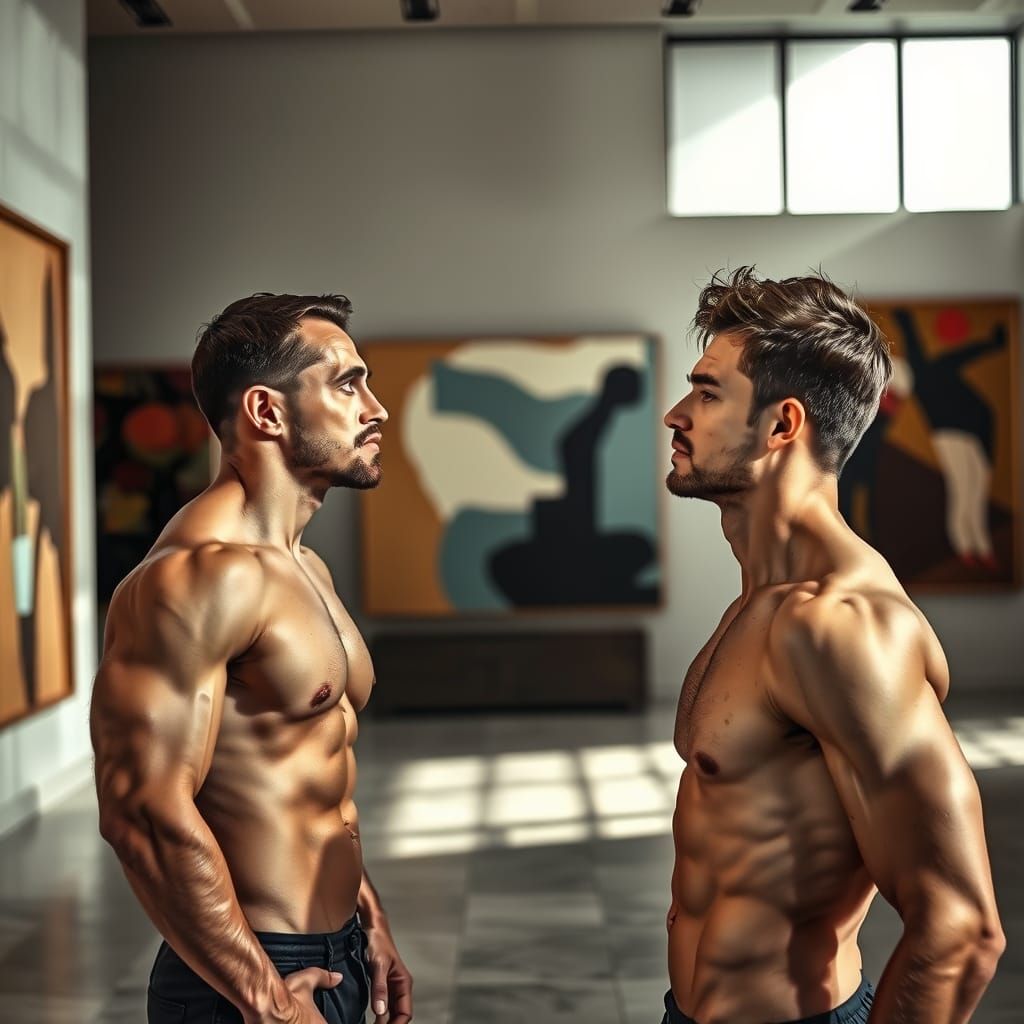 Intimate Encounter in a Brutalist Museum