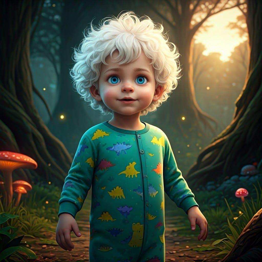 Fantastical Boy in Dinosaur PJs - Matte Painting in Unreal E...