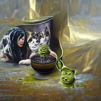 Surreal Meme Mashup: Gurney-esque Oil Painting