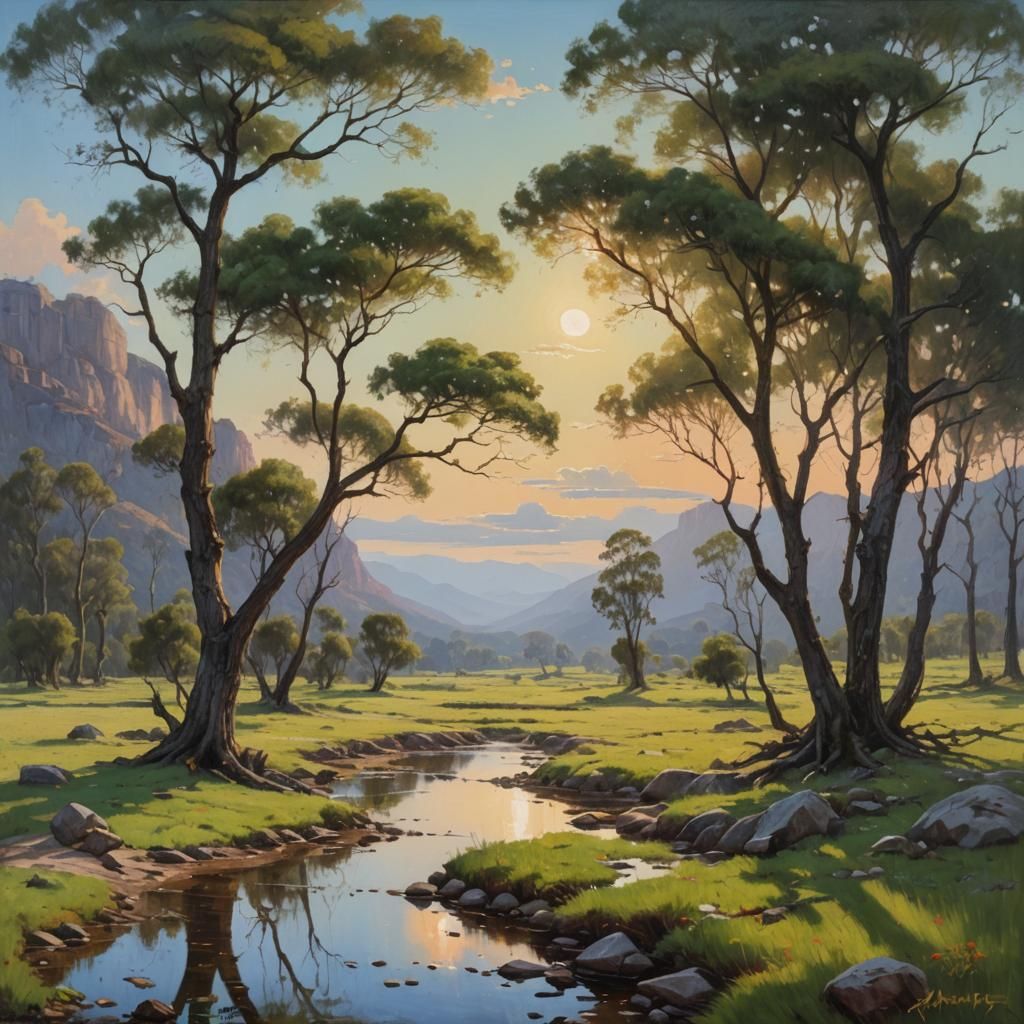 Dreamy Landscape Oil Painting