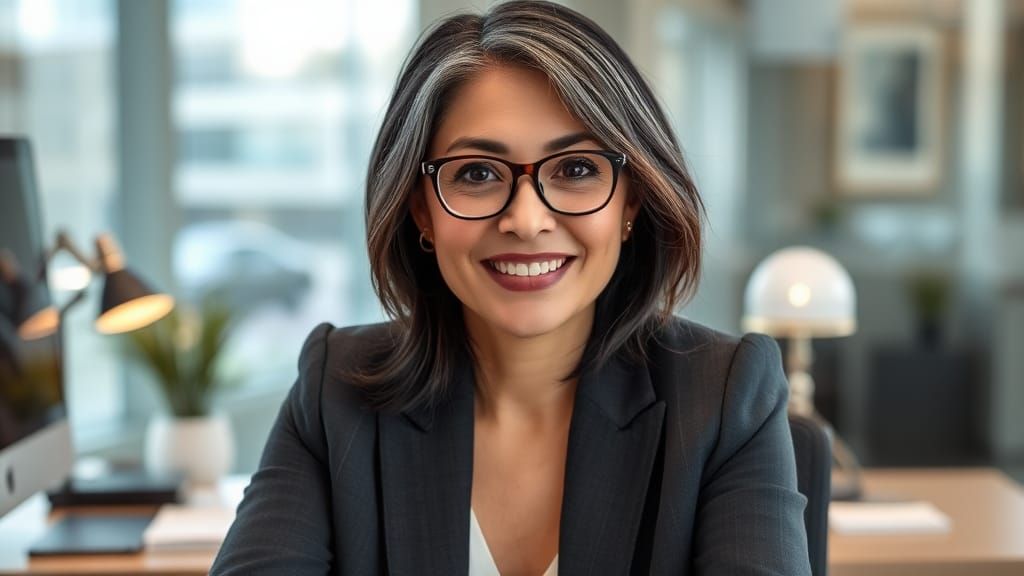 Charismatic Businesswoman Portrait in Photorealistic Style