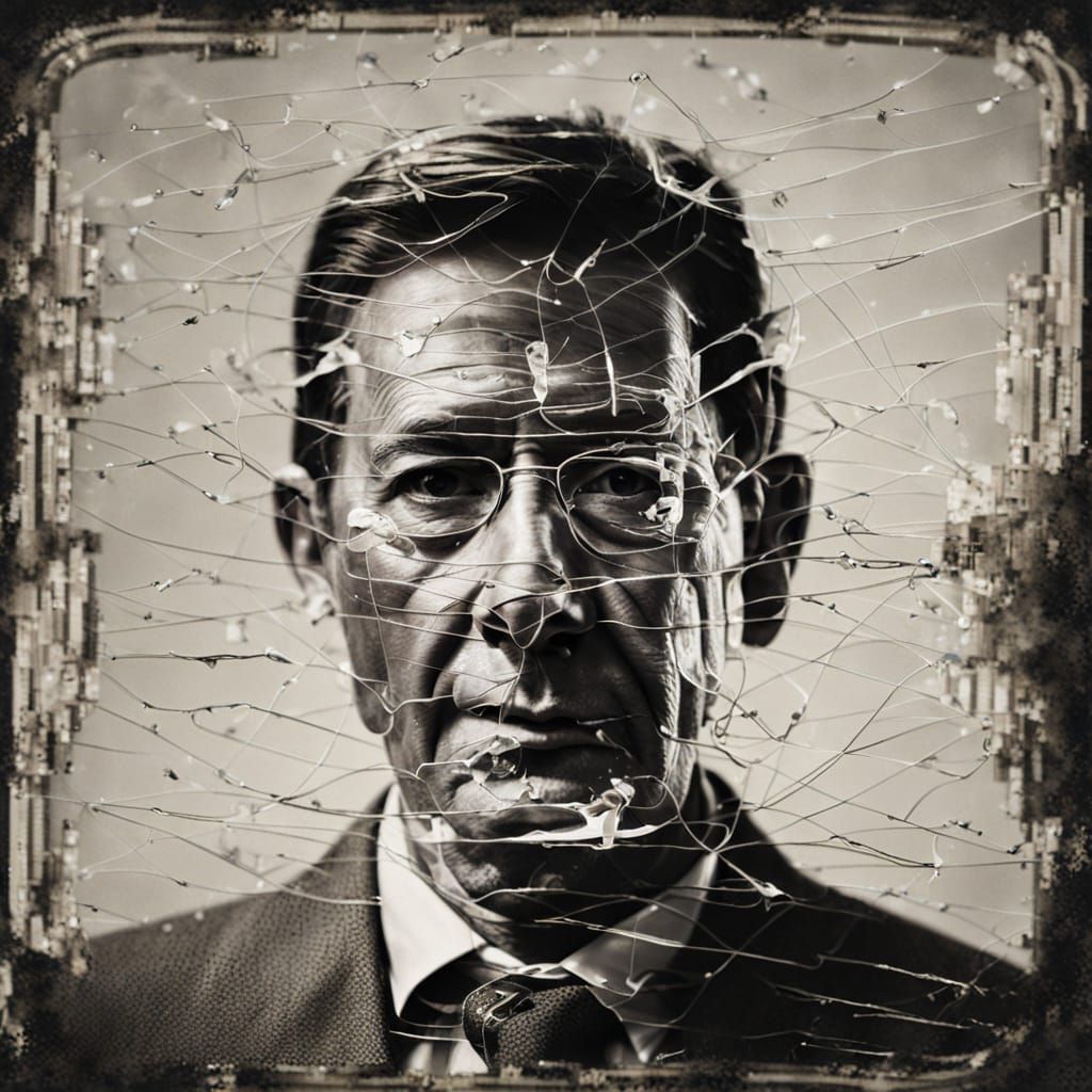 Double Exposed Portrait of Tin Can Man