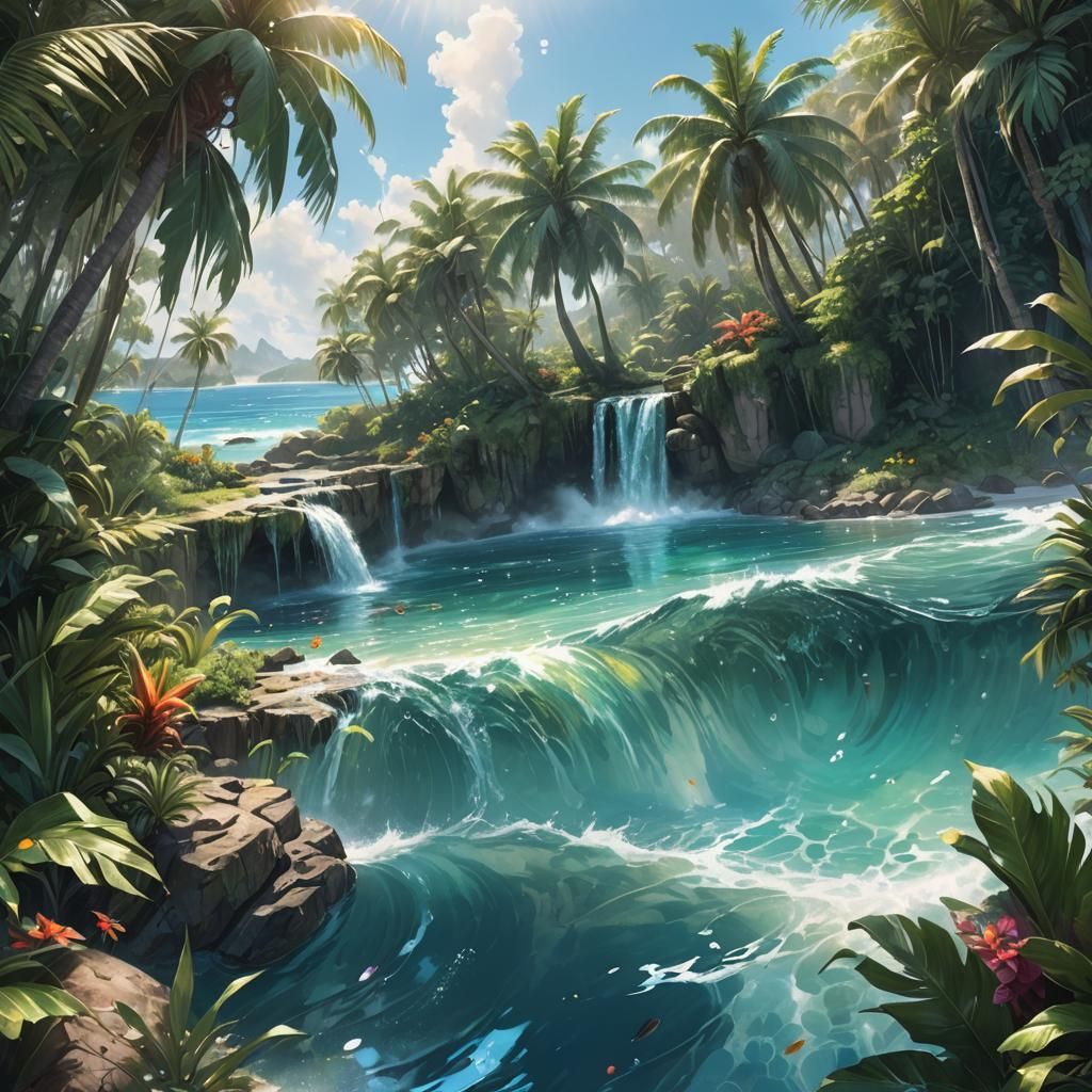 Tropical Island in Paint Can Concept Art