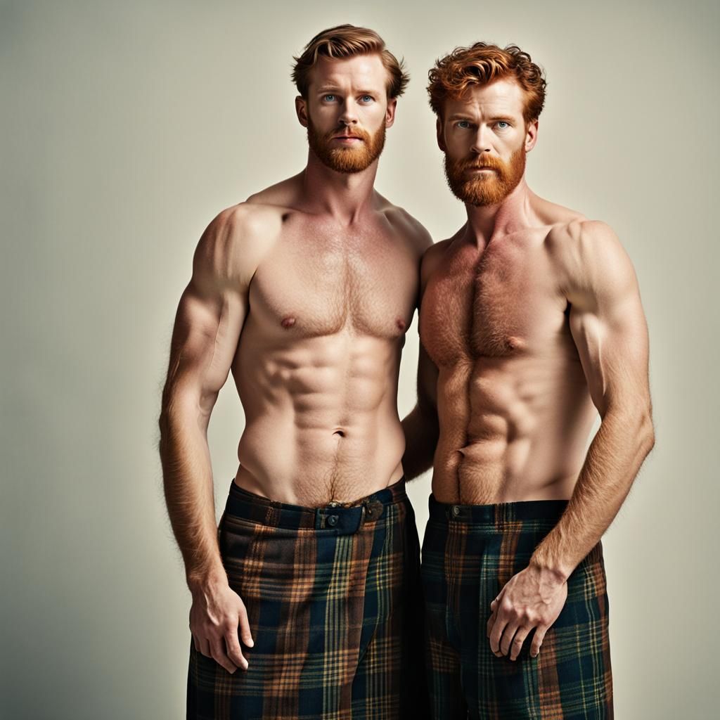 Portrait of Two Ginger Scottish Brothers