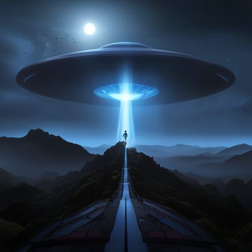 UFO Abduction with Blue Light Beam