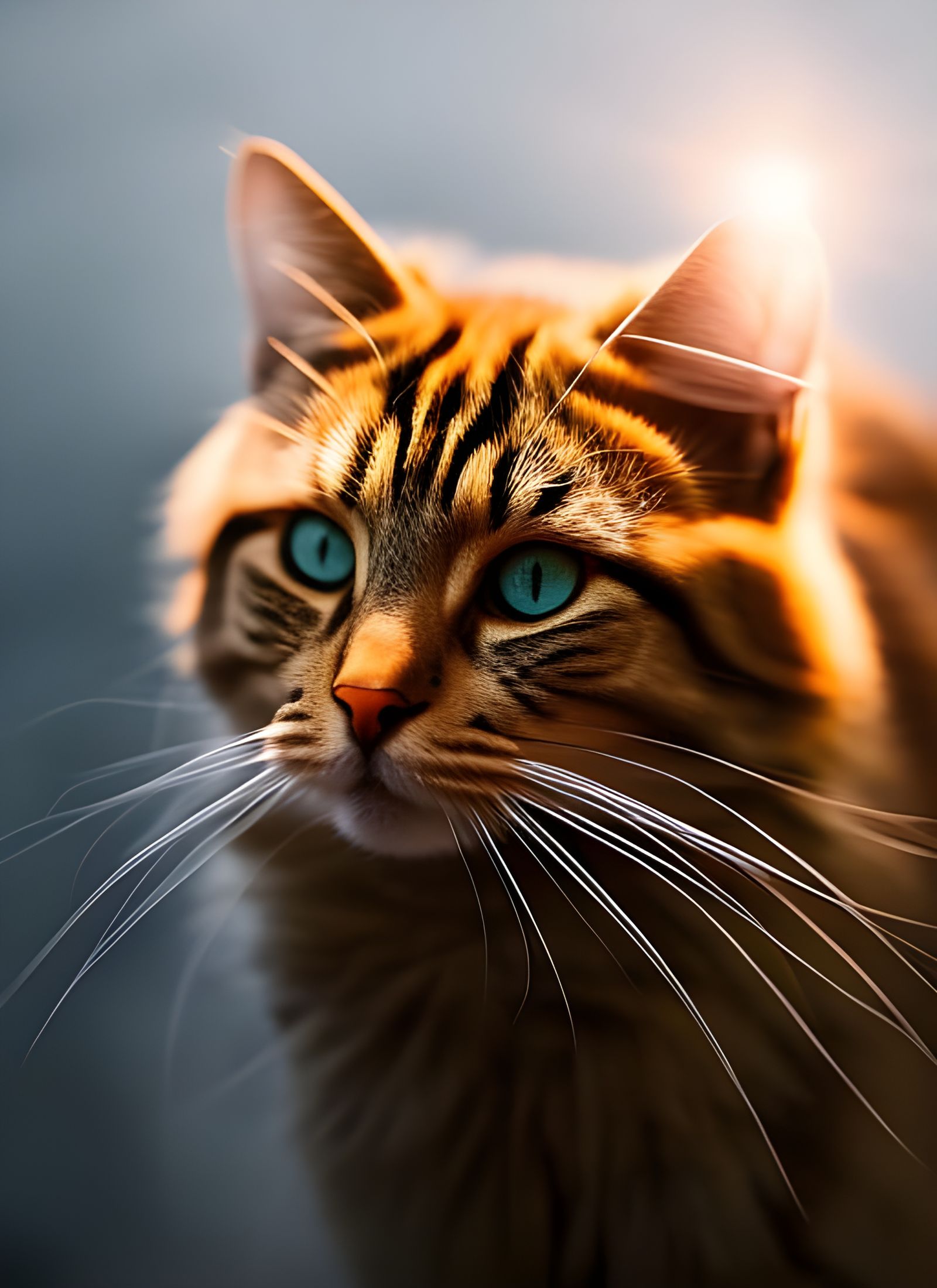 Orange Tabby Cat Outdoors in Hyperreal Detail