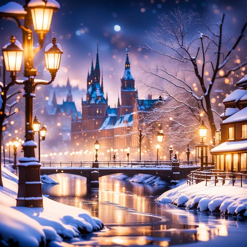 Winter Riverscape in Natural Lighting