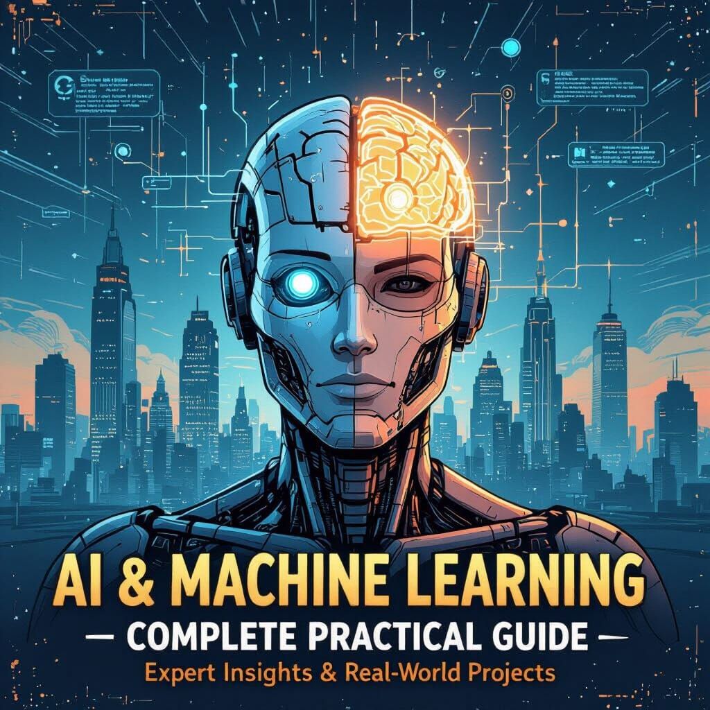 AI Brain in Futuristic Cityscape, Vintage Comic Style